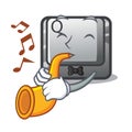 With trumpet button Q in the character shape Royalty Free Stock Photo