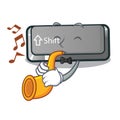 With trumpet button shift in the cartoon shape Royalty Free Stock Photo
