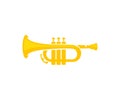 Trumpet, cornet, music, musical instrument, wind instrument, silhouette and graphic design. Musical, melody, sound, musician, jazz