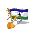 With trumpet flag lesotho isolated in the character