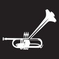 Trumpet flat style vector illustration Royalty Free Stock Photo
