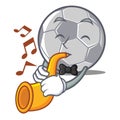 With trumpet football character cartoon style