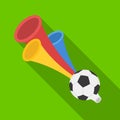 Trumpet football fan.Fans single icon in flat style vector symbol stock illustration.