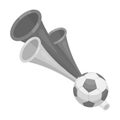 Trumpet football fan.Fans single icon in monochrome style vector symbol stock illustration.