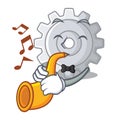 With trumpet gear settings mechanism on mascot shape