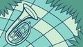Trumpet in a GridPatterned Abstract Landscape, vector design Generative AI Royalty Free Stock Photo