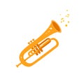 Trumpet icon flat illustration