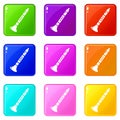Trumpet icons set 9 color collection Royalty Free Stock Photo