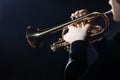 Trumpet player playing jazz Royalty Free Stock Photo