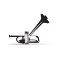 Trumpet isolated, flat style vector illustration Royalty Free Stock Photo