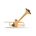 Trumpet isolated, flat style vector illustration Royalty Free Stock Photo