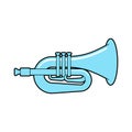 Trumpet isolated. Musical instrument. Horn vector illustration