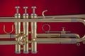 Trumpet Isolated On Red Background Royalty Free Stock Photo