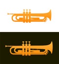 Trumpet - jazz music instrument with good details Royalty Free Stock Photo