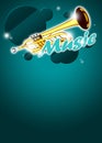 Trumpet music background Royalty Free Stock Photo