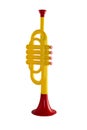 Trumpet music for children to play on an isolated white background Royalty Free Stock Photo