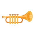 Trumpet music instrument cartoon isolated vector illustration Royalty Free Stock Photo