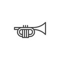 Trumpet, music instrument line icon Royalty Free Stock Photo