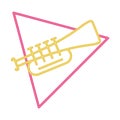 Trumpet music instrument neon lights Royalty Free Stock Photo