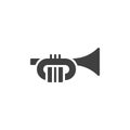 Trumpet, music instrument vector icon Royalty Free Stock Photo