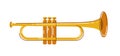 Trumpet musical instrument vector flat illustration isolated over white background. Royalty Free Stock Photo