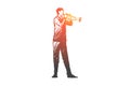 Trumpet, musician, man, music, concert concept. Hand drawn isolated vector. Royalty Free Stock Photo