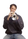 Trumpet player Royalty Free Stock Photo