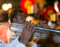 Trumpet player during Wedding Band and Baraat