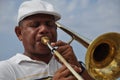 Trumpet player on malecon havana cuba