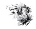 Musician, trumpet player. Vector illustration Royalty Free Stock Photo