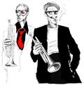 Trumpet players Royalty Free Stock Photo