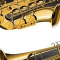 A trumpet and saxophone close-up Royalty Free Stock Photo