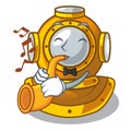 With trumpet shape diving helmet character in closet