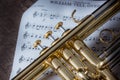 Trumpet and  sheet music Royalty Free Stock Photo