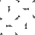 Trumpet toy pattern seamless black Royalty Free Stock Photo