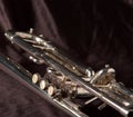 Trumpet valves on black Royalty Free Stock Photo