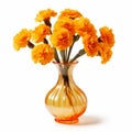 Trumpet Vase Marigold: Crinkled Plastic Elegance With Dansaekhwa Influence