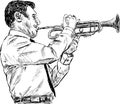 Trumpeter player Royalty Free Stock Photo