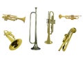 Trumpets and gorn Royalty Free Stock Photo