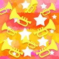 Trumpets stars background