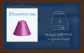 Truncated cone. Geometric figure and formulas for calculating its surface area and volume drawn in chalk on chalkboard Royalty Free Stock Photo