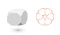 Truncated Cube is a geometric figure. Hipster Fashion minimalist design. Film solid bodies. Truncated Cube flat design