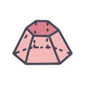 truncated hexagonal pyramid color vector doodle simple icon