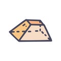 truncated square pyramid color vector doodle simple icon