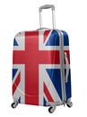 Trunk with British flag isolated. Trip to England concept.