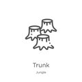 trunk icon vector from jungle collection. Thin line trunk outline icon vector illustration. Outline, thin line trunk icon for