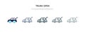 Trunk open icon in different style vector illustration. two colored and black trunk open vector icons designed in filled, outline