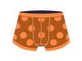 Trunks, men underwear. Mens shorts, boxers, underclothing design with circle print. Male knickers, briefs, undergarment Royalty Free Stock Photo