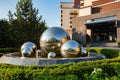 Fountain with silver balls in Truskavets, Ukraine