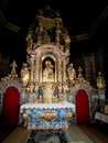 Truskolasy, Poland, July 9, 2022: Sanctuary of Our Lady of Grace in Truskolasy. The largest larch church in Poland. The altar from